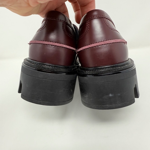 New Rag & Bone Quinn Lug Sole Loafer Burgundy Sz 39.5 - Picture 6 of 14